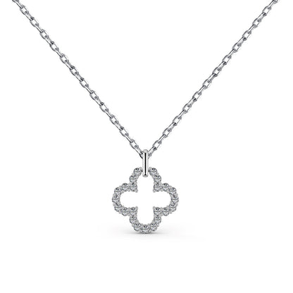 [Noble Jewelry]Four-Leaf Clover Hollow Design Exquisite Necklace