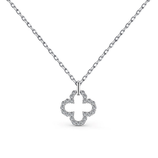 [Noble Jewelry]Four-Leaf Clover Hollow Design Exquisite Necklace