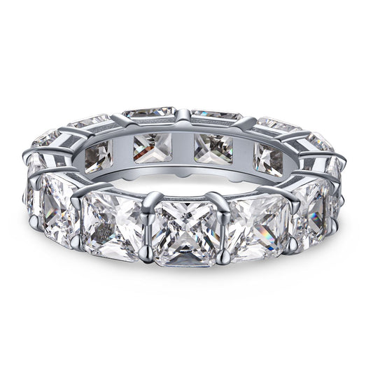 [Noble Jewelry]Elegant Princess Cut Tennis Ring